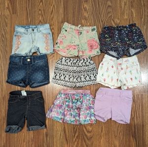 Lot of 9: 3T girls shorts and one skort